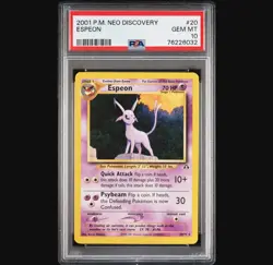 Pokemon Espeon Neo Discovery Rare #20 PSA 10 Gem Mint - Image 1