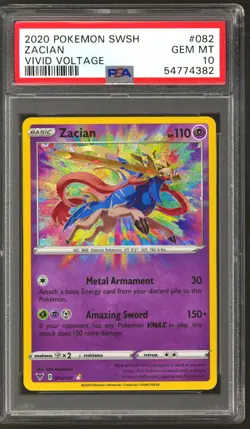 Pokemon Vivid Voltage Amazing Rare Zacian 82/185 PSA 10 GEM MINT - Image 1
