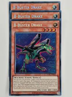 Yu Gi Oh - 3x LCKC-EN020 B-Buster Drake - Secret Rare - Image 1