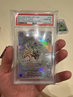 One Piece Monkey.D.Luffy OP05-119 A Fist of Divine Foil Replica Psa 10 Proxy - Image 1
