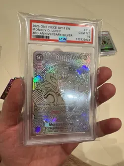 One Piece Monkey.D.Luffy OP05-119 A Fist of Divine Foil Replica Psa 10 Proxy - Image 2