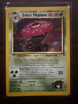 Pokemon TCG Erika's Vileplume Holo Rare Card 5/132 Gym Heroes Unlimited - Image 2