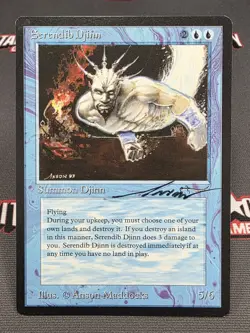 MTG Serendib Djinn- Signed -Arabian Nights Magic the Gathering Card #019 - Image 1