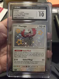 Flamigo 211/091 SV Paldean Fates Shiny Rare Card CGC Gem Mint 10 Pokemon TCG - Image 1