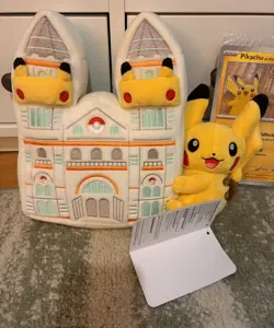 Pokemon x Natural History Museum Pikachu Plush, Jumbo Promo Card & Booklet - Image 2