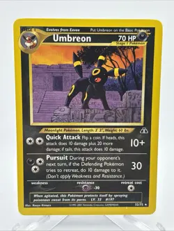 2001 Pokemon Card Neo Discovery Umbreon 32/75 Non Holo WOTC LP - Image 1