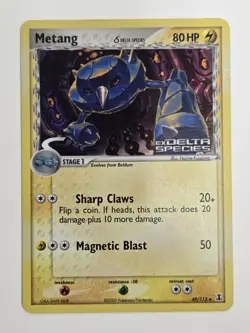 Metang Reverse Holo 49/113 ex Delta Species 2005 MP Pokemon Card - Image 1