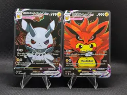 Pikachu RIKUDO SENNIN KURAMA Cute Pokemon Naurto Cosplay Doujin ACG HOLO Card - Image 1