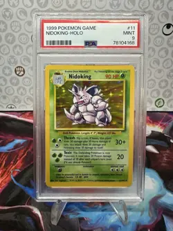 Pokemon TCG 1999 Nidoking Base Set Holo Rare PSA 9 #11/102 English Card - Image 1