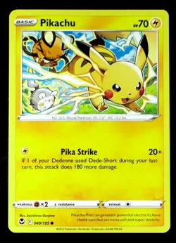 SWSH12: Silver Tempest Pikachu #049/195 POKEMON Common - Image 1