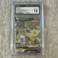 Pokemon Tyranitar V Battle Styles 155/163 CGC 10 Single Strike Holo - Image 1