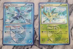 POKEMON PLASMA FREEZE EEVEELUTIONS LEAFEON 11/116 RARE & GLACEON 23/116 RARE - Image 1