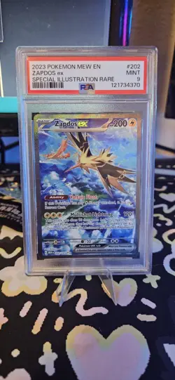 2023 POKEMON MEW EN-151 SPECIAL ILLUSTRATION RARE #202 ZAPDOS EX PSA 9 - Image 1