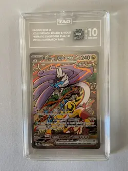 Pokemon Prismatic Evolutions SIR Raging Bolt #166 TAG 10 #2933 - Image 1