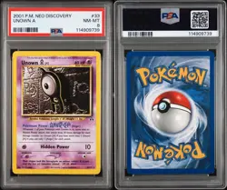 2001 Pokemon Neo Discovery Unown A #33 PSA 8 NM-MT - Image 1