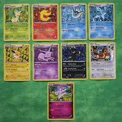 Pokemon TCG Eeveelutions Black & White Eevee Promo Set BW87-94 + Sylveon XY 04 - Image 1