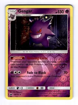 Gengar SM - Crimson Invasion #38 (2017) Reverse Holo NM Pokemon - Image 1