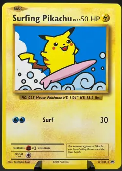 Surfing Pikachu 111/108 XY Evolutions Secret Rare Full Art Holo Pokemon TCG NM - Image 1