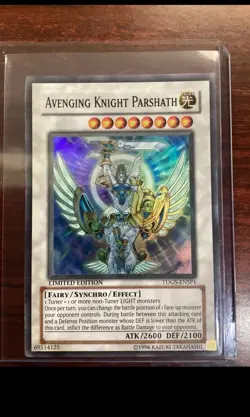 YUGIOH AVENGING KNIGHT PARSHATH TDGS-ENSP1 SUPER LP-VLP - Image 1