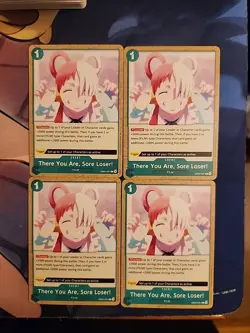 X4 There You Are, Sore Loser! EB03-020 One Piece Tcg English Playset Heroines - Image 1