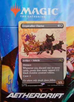 MTG DFT: Cryptcaller Chariot (Artifact Vehicle) Extended Art Rare Aetherdrift - Image 1