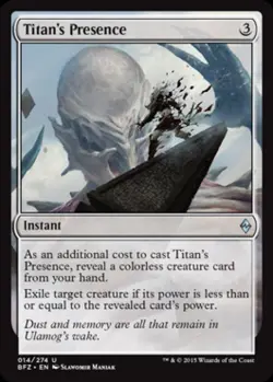 Titan's Presence -Foil Medium Play MTG Battle for Zendikar - Image 1