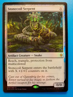 MTG 1x FOIL Stonecoil Serpent # 235 Throne of Eldraine Magic the Gathering x1 NM - Image 1