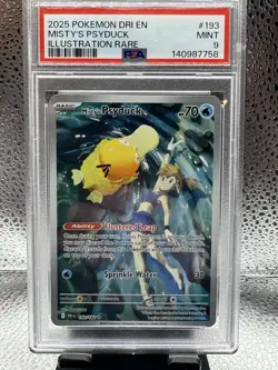 2025 Pokemon Destined Rivals Misty's Psyduck #193/182 PSA 9 - Image 1