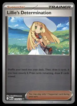 Pokemon TCG REVERSE HOLO lillie's determination - Image 1