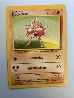 Pokemon Nockchan 7/102 Base Set Deutsch Holo Rare Vintage TCG 1995 - Image 1