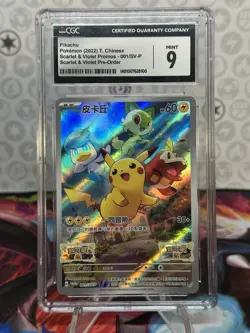 Pokemon Pikachu 2022 Chinese Scarlet & Violet Promo CGC 9 Graded Holo Card - Image 1