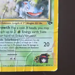 Pokemon Erika's Venusaur Gym Challenge 4/132 90 HP Rare Stage 2 2000 Wizards - Image 5