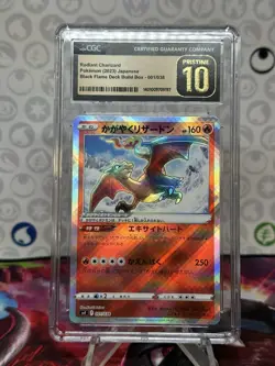 Pokemon Radiant Charizard CGC Pristine 10 Black Flame Deck Japanese Radiant Rare - Image 1