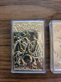 Burger King Pokemon Gold Metal Card, Charizard X2 & Pikachu - Image 3