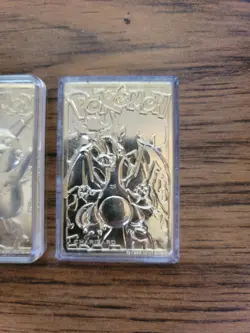 Burger King Pokemon Gold Metal Card, Charizard X2 & Pikachu - Image 5