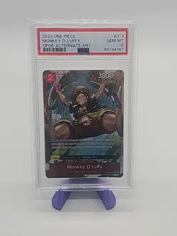 PSA 10 Monkey D Luffy Alt Art OP06-013 Wings of Captain One Piece English Card - Image 1