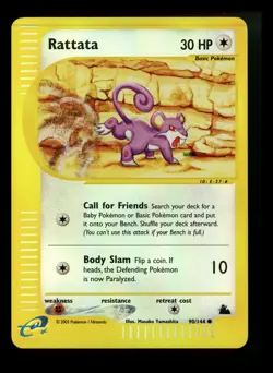 Rattata 90/144 Skyridge 2003 Reverse Holo e-Series Pokemon Card TCG - Image 1