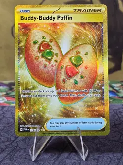 Buddy-Buddy Poffin #223/167 Twilight Masquerade Hyper Rare Gold Holo Card NM - Image 1