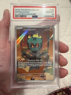 Pokemon Marshadow TCG Holo Illustration Rare Card 146/132 Mega Evolution - Image 1
