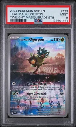 2024 POKEMON SVP EN-SV BLACK STAR PROMO #123 TEAL MASK OGERPON PSA 9 - Image 1