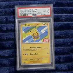 Pokemon Pikachu Berkemaja Batik Promo 155/SV-P PSA 10 Indonesia 2024 - Image 1