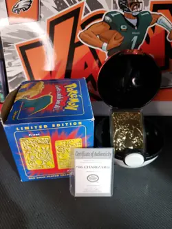 1999 Pokemon Burger King Charizard 23K Gold Plated Trading Card with Certificate - Image 1
