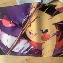 Pikachu Gengar Rubber Playmat For Tcg Trading Card Game Pokemon Mouse Pad - Image 2