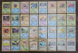 Complete Fossil Set Commons And Uncommons NM-LP Vintage Pokemon Cards 32 Cards - Image 1