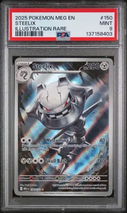 2025 POKEMON MEG EN-MEGA EVOLUTION ILLUSTRATION RARE #150 STEELIX PSA 9 - Image 1