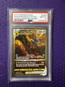Pokemon Origin Forme Dialga VSTAR GG68 Crown Zenith PSA 10 - Image 1