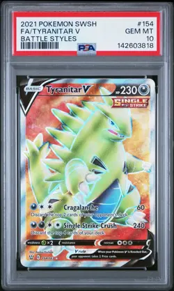 (PSA 10) Pokemon: Battle Styles – Tyranitar V #154 [Full Art] - Image 1