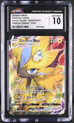 CGC 10 ZERAORA VMAX GG42/GG70 GALARIAN GALLERY HOLO POKEMON GEM MINT - Image 1
