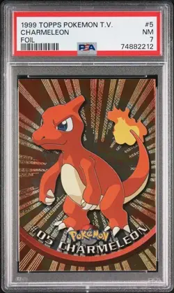 Pokemon Charmeleon 1999 Topps TV Foil #5 PSA 7 NM TK - Image 1