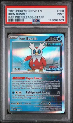 2023 POKEMON SVP EN-SV BLACK STAR PROMO #058 IRON BUNDLE PSA 9 - Image 1
